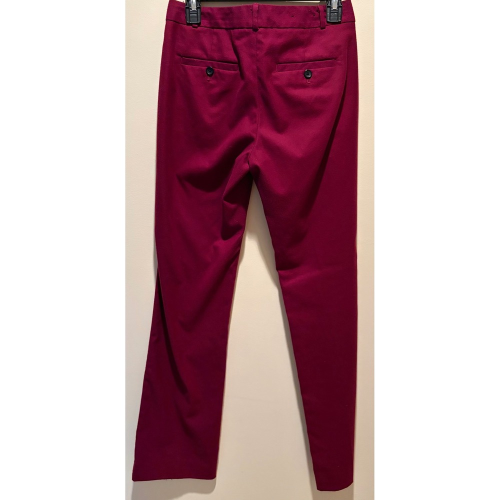 Banana Republic Logan Dress Pants Burgundy Straight Leg Trousers Womens 0 - Picture 3 of 6